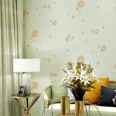 Warm Romantic Pastoral Small Floral Wallpaper Bedroom Living Room Background 3D Embossed Non-woven Wallpapers Warm Romantic Pastoral Small Floral Wallpaper Bedroom Living Room Background 3D Embossed Non-woven Wallpapers