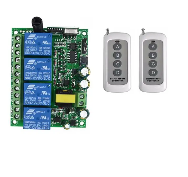 Lone range AC220V 220 V 4CH RF беспроводной пульт дистанционного управления реле системы