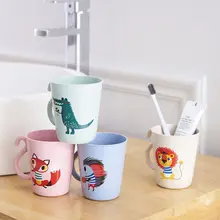Дети чашки малыш ребенок пшеницы соломинка для коктейлей чашки мультфильм печати Resuable питьевой ручка для чашки