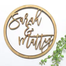 Персонализированные Свадебные вывески с именем жениха и невесты, деревянные круглые стены, двери, стул, знак на заказ, деревенские свадебные подарки