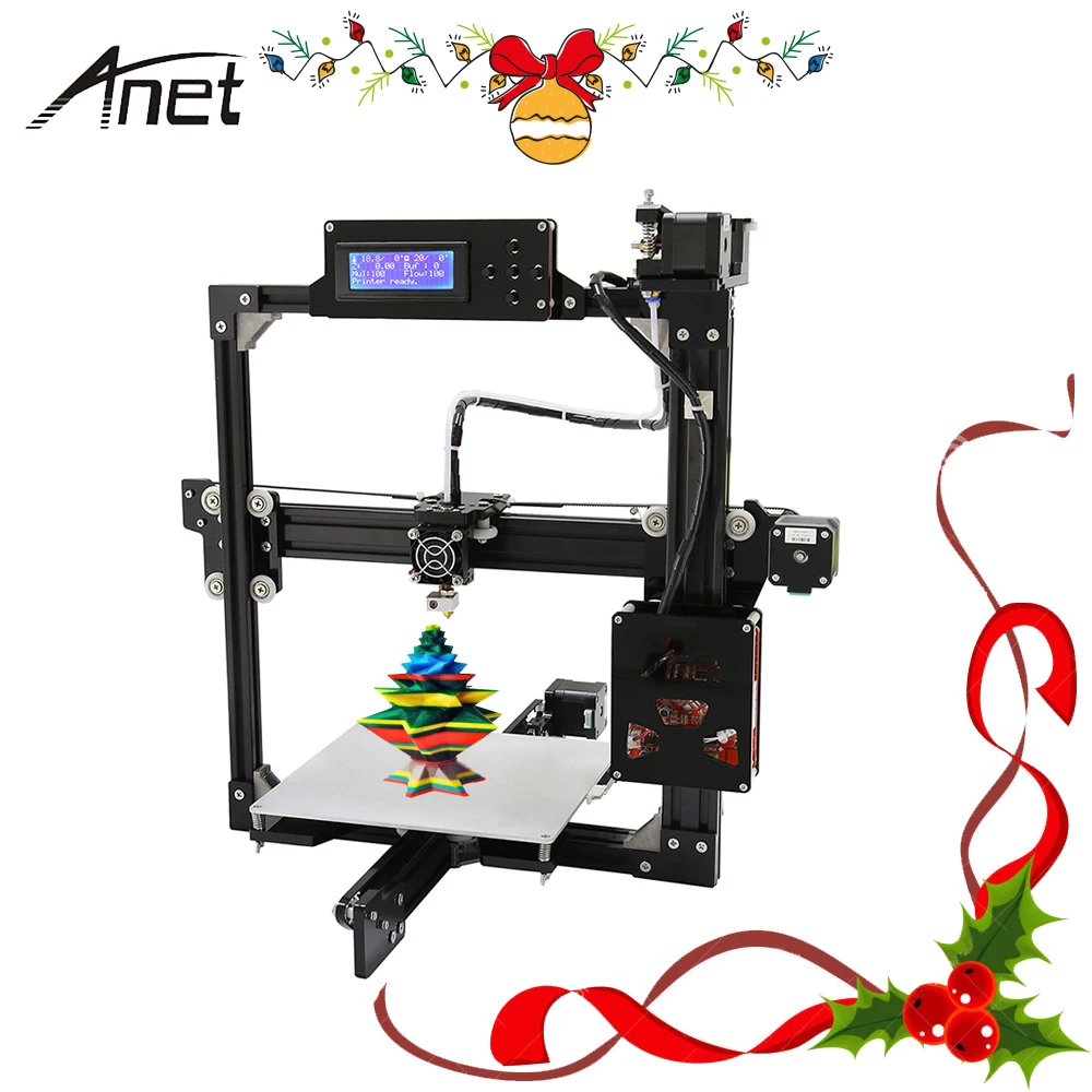 

Anet A2 Reprap Prusa i3 3D Printer DIY Kit High Precision Aluminum Frame Big Print Size Desktop Printer Gift Filament SD Card