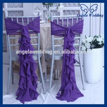 CH020A новая дешевая курчавая ива Фиолетовый чехол для стула из шифона