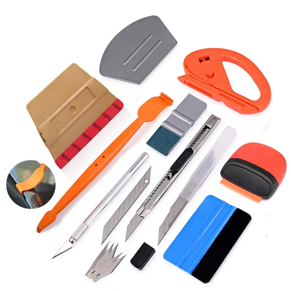 

FOSHIO Vinyl Car Wrap Magnetic Squeegee Scraper Kit Carbon Foil Film Auto Sticker Wrapping Tools Cutter Knife Car Accessories