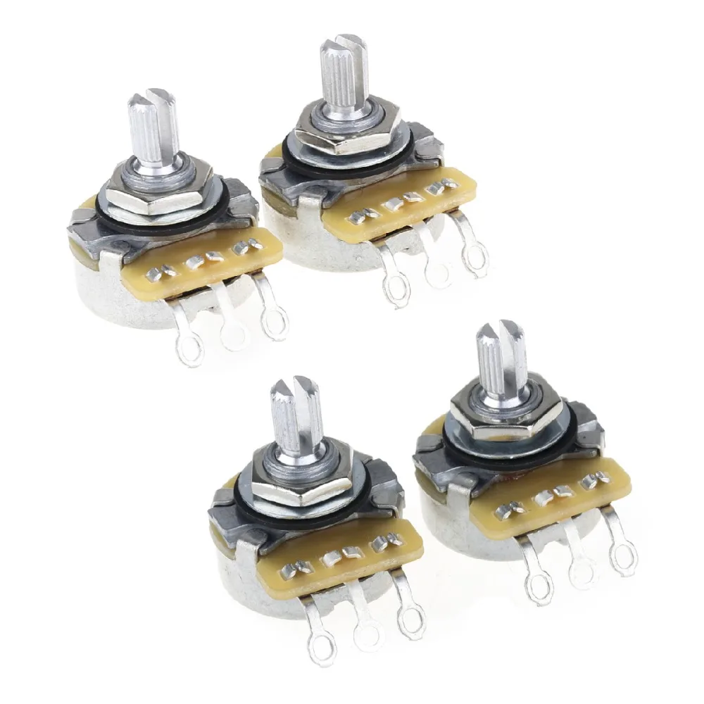 

CTS 450 Series Split Shaft Fine 24-Splines Potentiometer for Electric Guitar Bass, 10% Tolerance (2 Audio, 2 Linear)