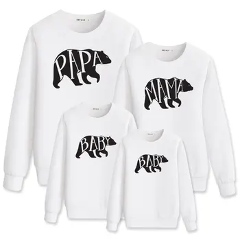 

Family matching outfits Mommy and me mom mum Father Son Fashion t shirt look Bear autumn clothes for girls cotton sweatshirt NMD