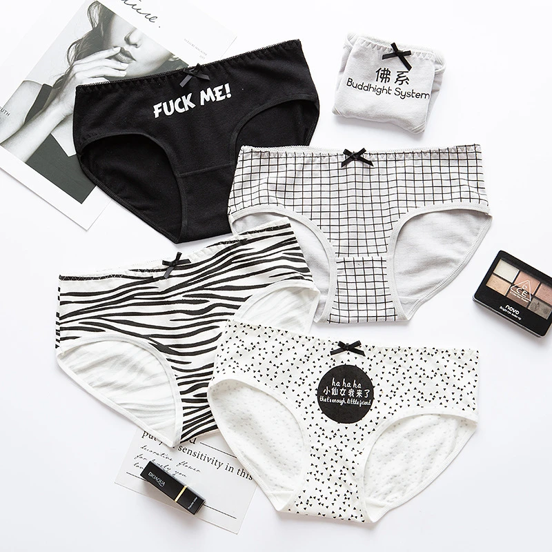 Bragas de mujer de a cuadros negro blanco gris ropa interior femenina chica braguitas lencería sexy ropa interior de Damas braguitas al por mayor|Bragas para mujer| - AliExpress