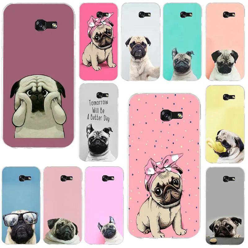 For Samsung Galaxy A3 A5 A7 J1 J2 J3 J4 J5 J6 J7 2016 2017 2018 Bags Soft Silicone Mobile Phone Cases Funds Of Screen Pug Dogs |
