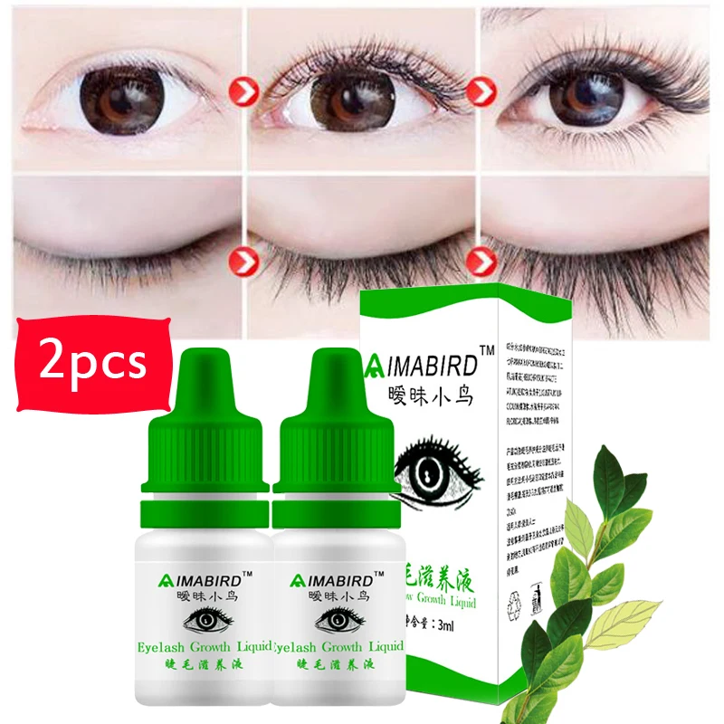 

2pcs/lot Eyelash Growth Nutrient Liquid Treatments Natural Eye Lashes Mascara Serum Growth Eyebrows Beard Hairline Eyes Care