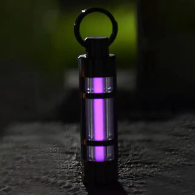 Automatic light 25 years Titanium tritium keychain key ring fluorescent