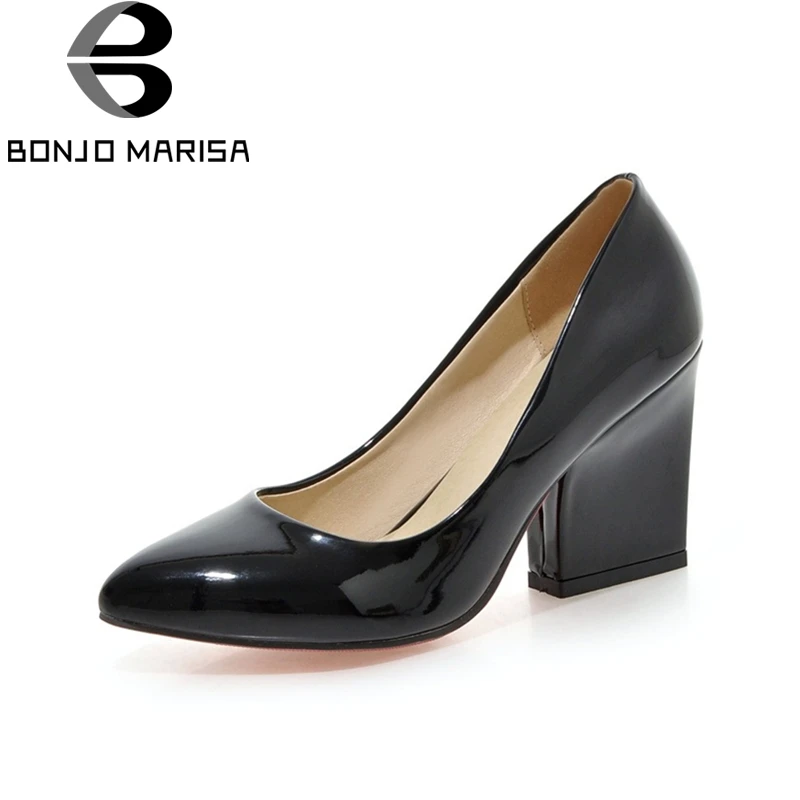 

BONJOMARISA 2019 Big Size 33-43 Pointed Toe Office Lady Pumps Shoes Women Fashion High Heels Spring Shoes Woman Footwear