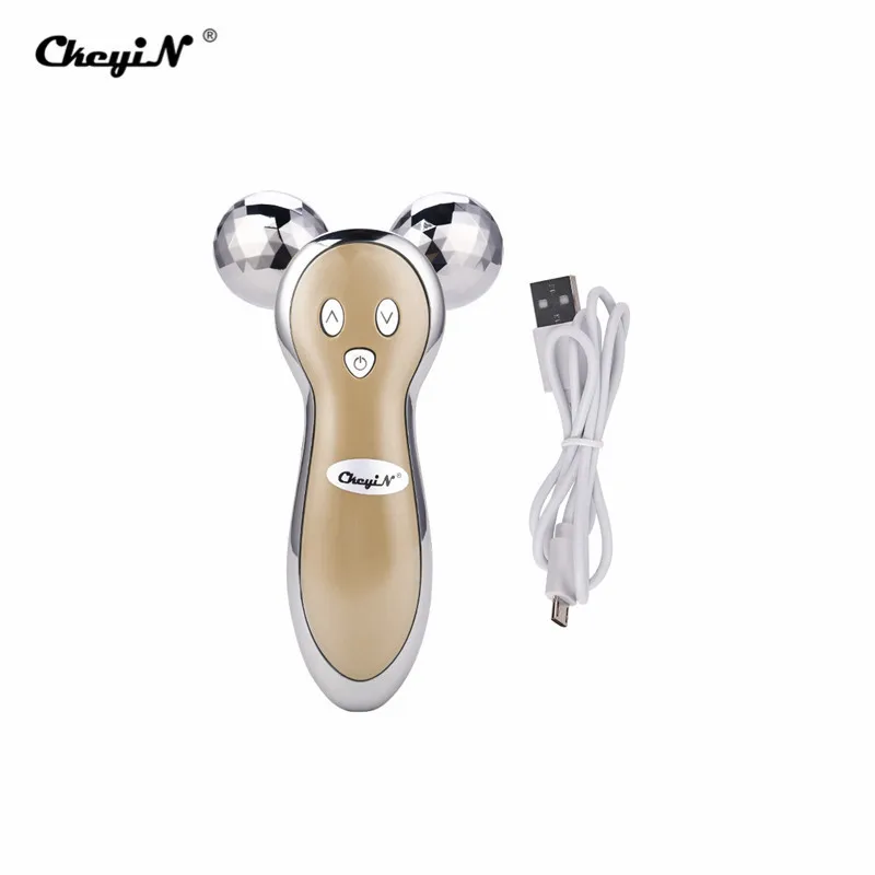  3D Micro Current V Face Facial Lifting Firming Full Body Slimming Massager 360 Degree Rotate Massag