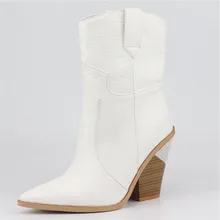 MORAZORA/ г., новые Брендовые женские ботинки обувь на танкетке с острым носком ботинки Осень-зима короткие женские ботильоны для женщин в западном стиле