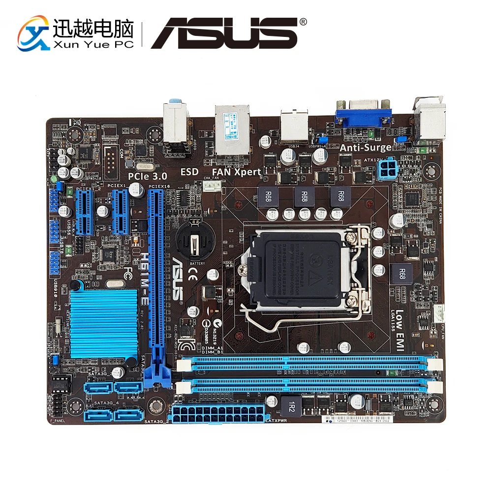 Tanie Asus H61M E pulpitu płyta główna H61 gniazdo LGA 1155 dla rdzenia i3 i5 i7 DDR3 16G SATA2 USB2.0 Micro ATX oryginalne używane płyty głównej płyta główna