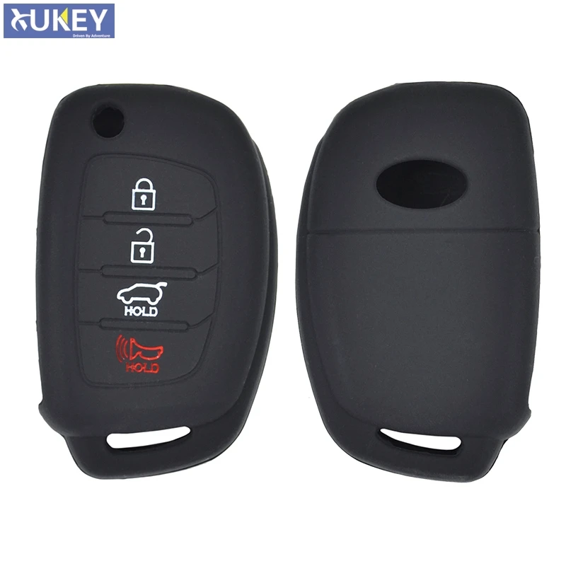 

4 Button Silicone Car Remote Key Fob Shell Cover Case For Hyundai Sonata Santa Fe i40 Skin Holder Protector