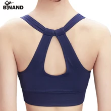 BINAND круглый воротник сексуальный полый ударопрочный спортивный бюстгальтер Быстросохнущий Эластичный Мягкий Топ На Бретелях Для Бега Спортзала фитнеса тренировки нательная одежда для йоги