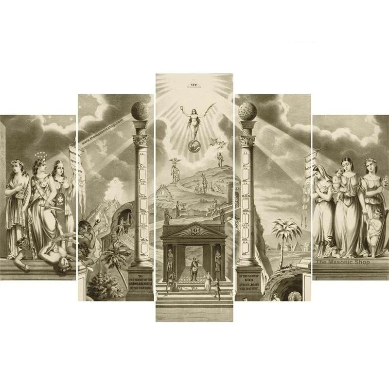 

Wall Art Pictures Canvas Poster Modular Framework MASONIC PAINTING - 5 PIECE CANVAS dorp shipping