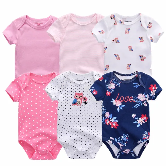 Baby bodysuits short sleeve 6 pcs/lot for 0-12M baby 5