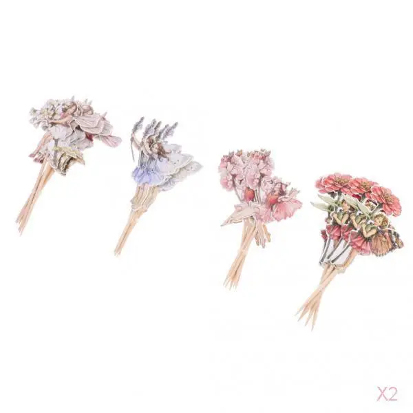 48pcs Flower Fairy Cupcake Toppers Picks For Birthday Decoration Party Cake