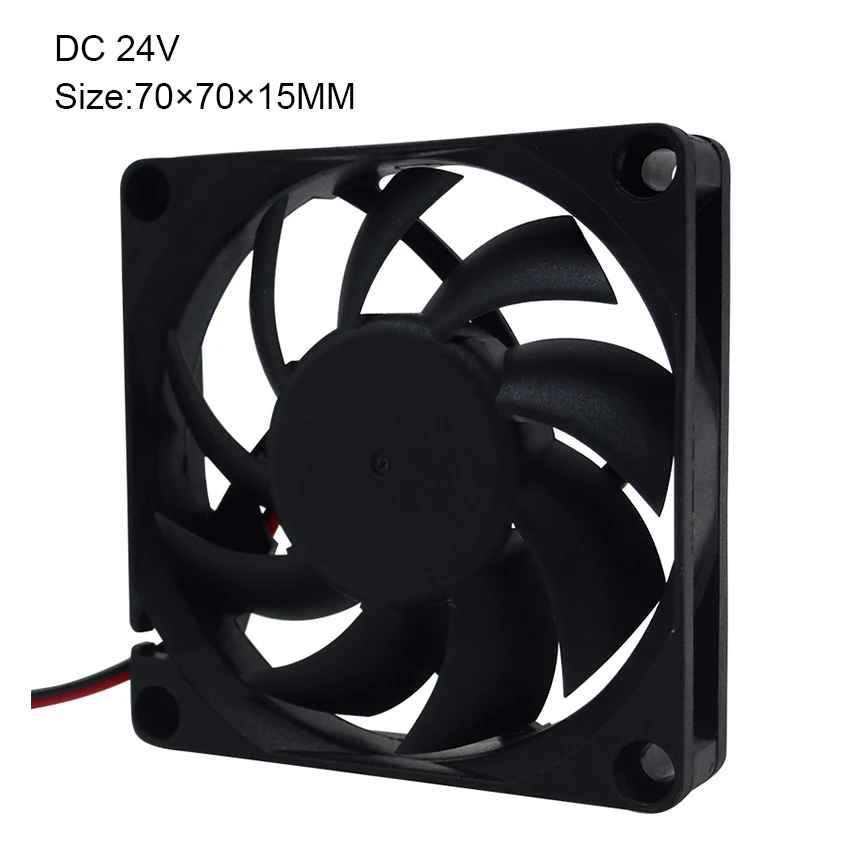 

Wholesale 10Pieces 70x70x15mm 2Pin 7015 7cm 12V/24V DC Brushless Cooling Fan