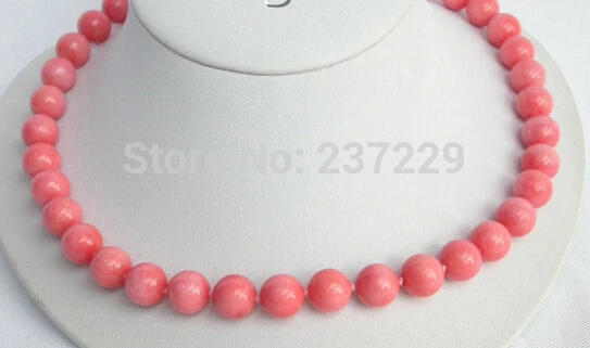 

DD Wholesale XSZ2014 ^^GENUINE 100% NATURAL 11MM ROUND PINK CORAL NECKLACE 14KGP