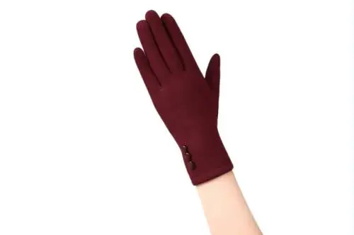 1B Wine Red Теплые женские мягкие перчатки для мобильного телефона, теплые мужские Зимние перчатки для улицы - Цвет: 1B Wine Red