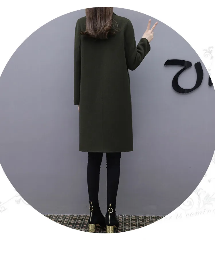 Qpipsd/, весенне-осенний прямой тонкий длинный Тренч, Однотонное шерстяное пальто, тонкое двубортное шерстяное пальто