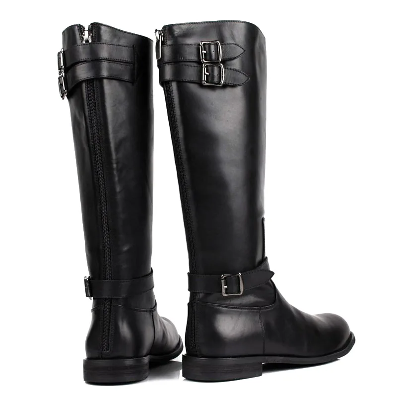 knee length biker boots