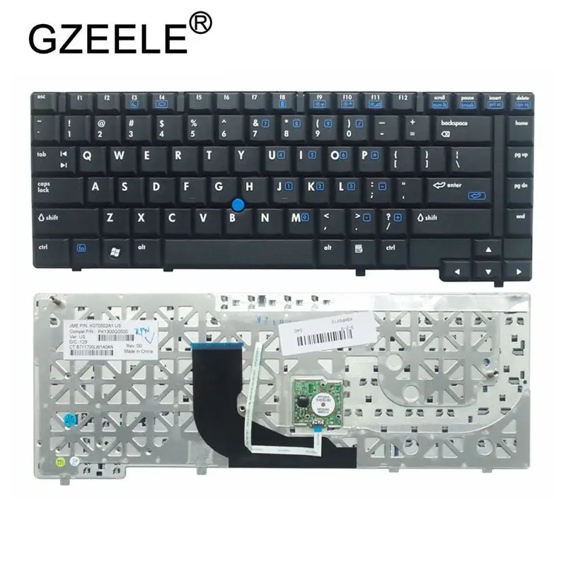  GZEELE New English Laptop Keyboard for HP 6910P 6910 6910B US Layout Black