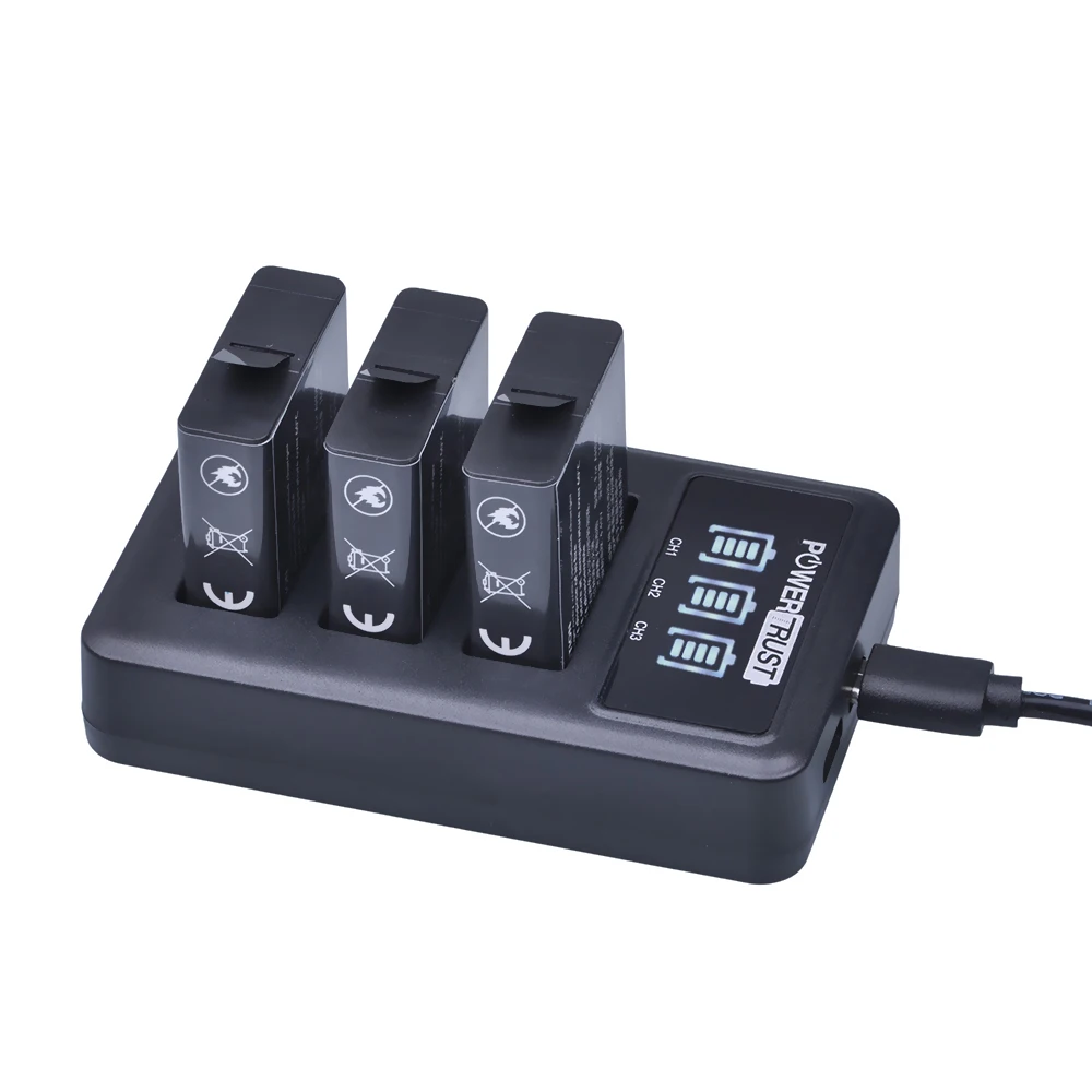 para Nova Gopro Bateria + Led Carregador com tipo c Porta para Gopro 3 Slots Hero 5 6 Gopro7 Ação Câmera 7 8 Ahdbt-501 Usb - Image 6