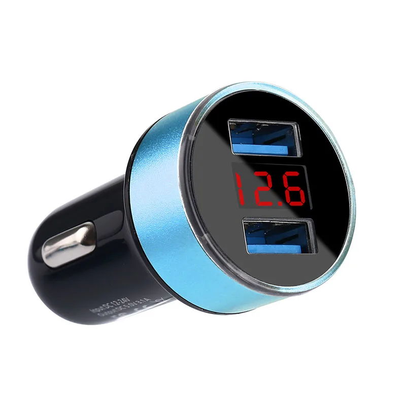 Thbelieve 3A Dual Car-Charger 2 USB Charging Port 5V 3A Quick Charge LED Voltage Display Mini Portable Auto Charger  (5)