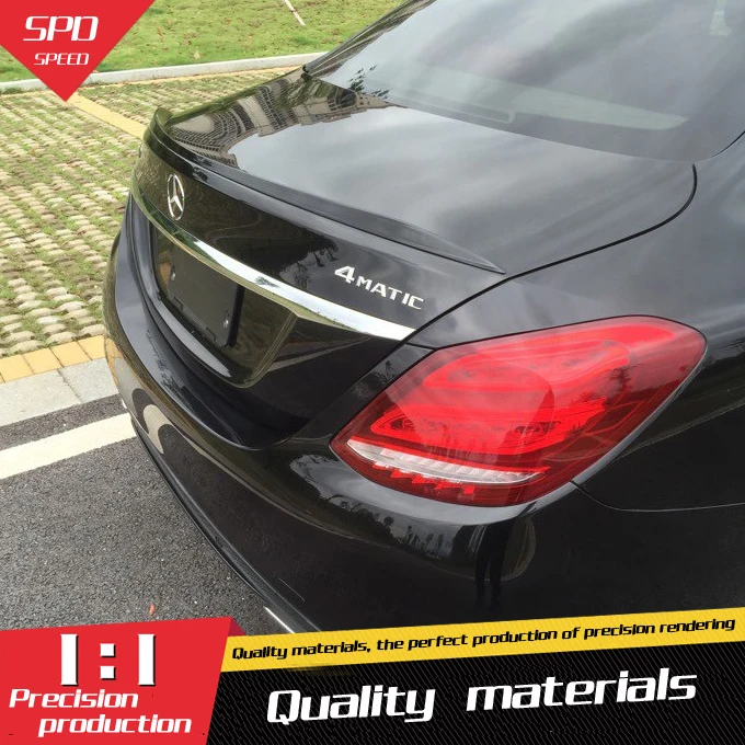 

For Benz W205 Spoiler ABS Material Car Rear Wing Primer Color Rear Spoiler For Benz W205 C180 C200 C260 Spoiler B 2015+