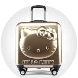 Дети троллейбус случае чемодан cute hello kitty 3D мнлз камера 18 дюймов женский Милая принцесса