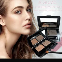 Палитра для макияжа Пудра для бровей 2 цвета Пудра для бровей Палитра Водонепроницаемый и защита от размазывания с зеркалом и кисти для бровей