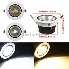 Лидер продаж! 15 Вт COB светодиодный светильник потолочный светодиод вниз свет 85-265 в углубленный внутренний светодиодный свет 20 шт./лот, DHL/FedEx
