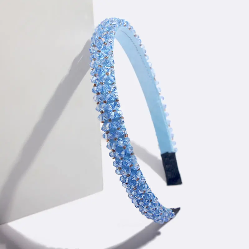 Flatfoosie Crystal Beaded Hair Band Fashion Headwear Girl Women Handmade Hair Accessories Headwear Party Wedding Headbands