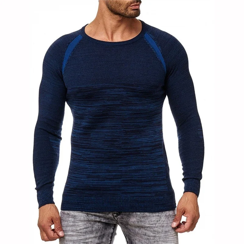 Men's Knit Sweater with Scarf Collar Slim Knit Hip Hop Streetwear Long Sleeve Fashion Casual High Quality Man's Sweaters