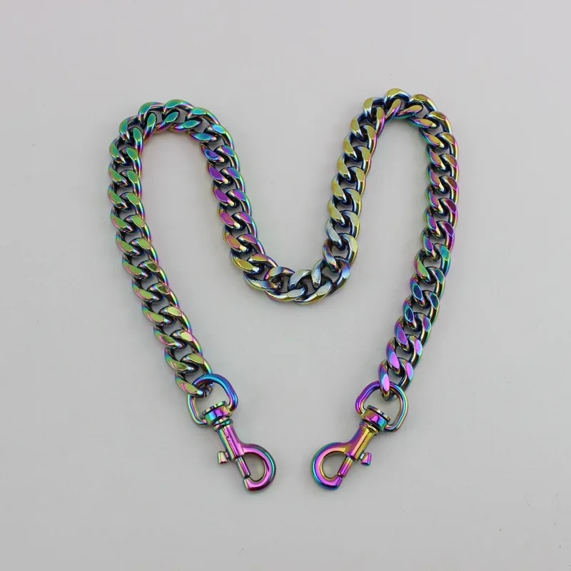 1 piece 13mm Anodized Iridescent rainbow aluminium chain for women bags purse wallets long strap chain chains