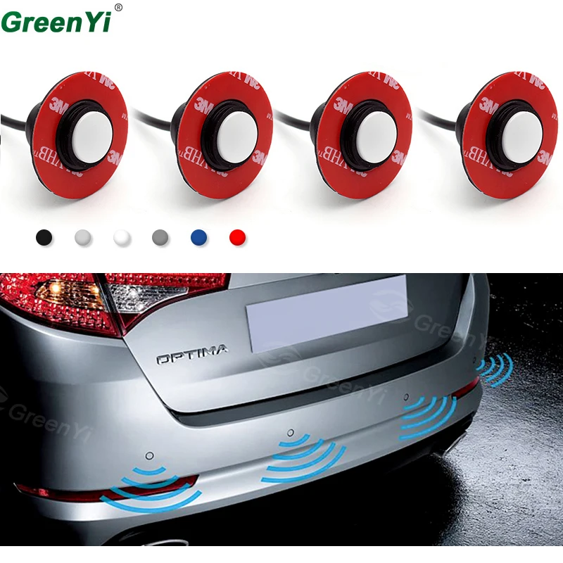 

4pieces/lot Original Auto Parking Sensors 16mm Adjustable Flat Radar Sensor Car Parktronic Assistance with 2 Pin Plug + Drill