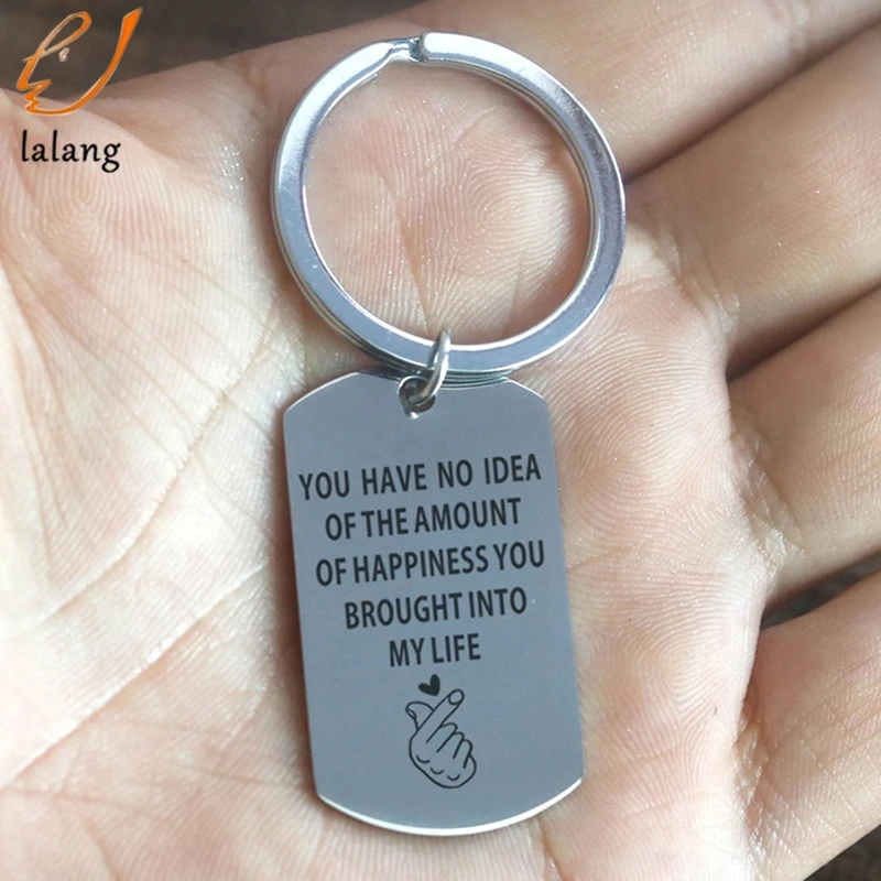 Creative Keyring YOU HAVE NO IDEA OF THE AMOUNT Stainless Steel Pendant Lettering Key Chain To Best Friends Gift