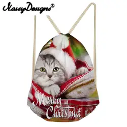 NOISYDESIGNS 3D Животные Печать Drawstring Рюкзак Школьные Softback Единорог мило Mochila Infantil путешествие в подарок Водонепроницаемый Новый