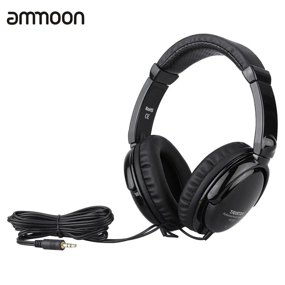 HD 2000 Wired Stereo Dynamic Monitor Headphone Headset for Guitar PC Computer CD Player Walkman