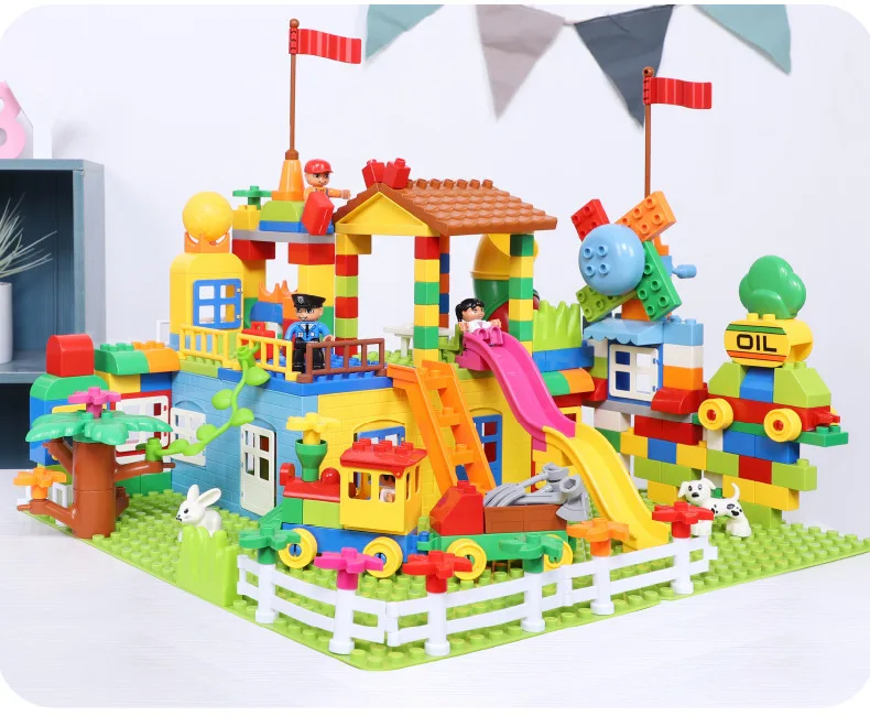 113-238 шт мраморный набор строительных блоков ABS парк развлечений лабиринт Развивающие игрушки для детей совместимы с городскими кирпичами