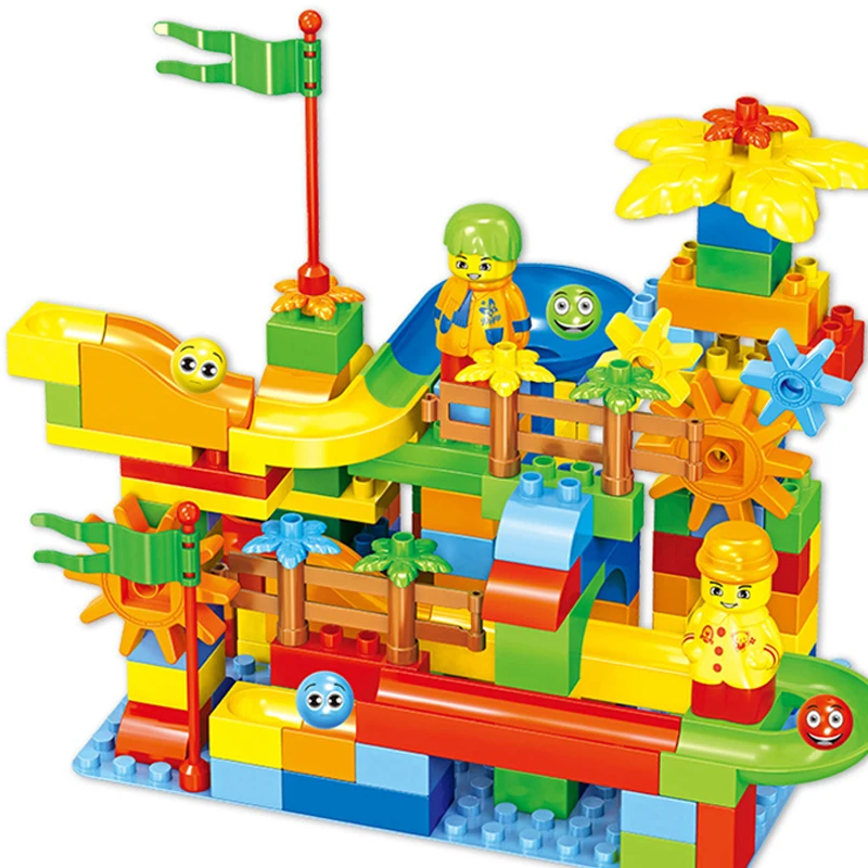 

152pcs Marble Race Run Maze Ball Track Building Blocks ABS Funnel Slide Assemble Bricks Compatible with Duploe Blocks