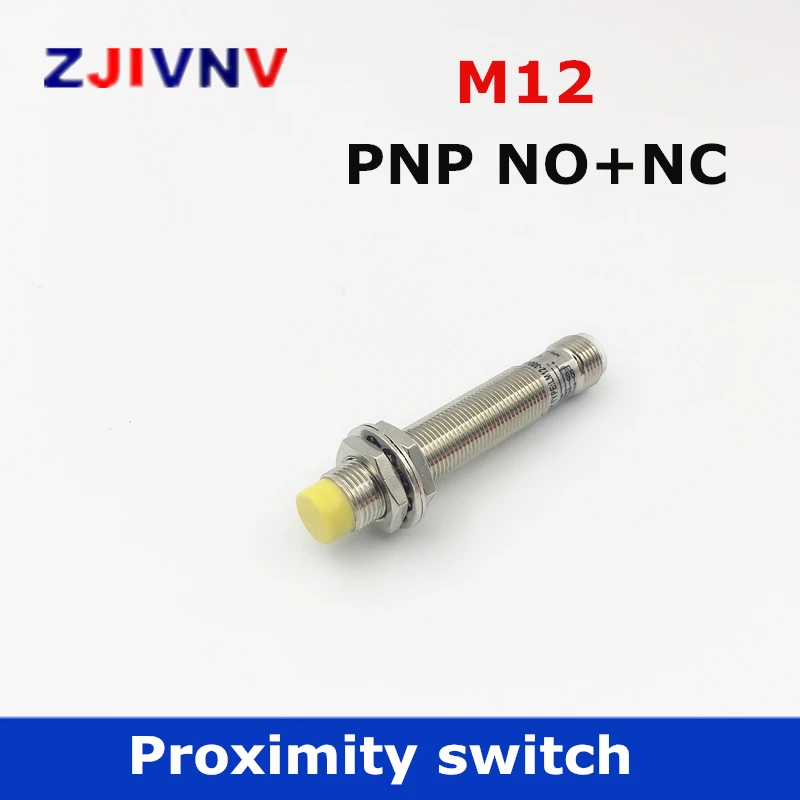 

M12 connector type proximity inductive sensor PNP NO+NC proximity switch DC 4 wires normally open and close r5pcs/lot