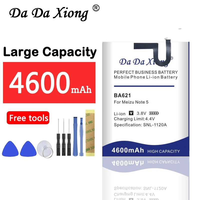 

BA621 4600mAh Battery For Meizu Meilan Note 5 M5 Note5 Replacement Phone Batteries+Gift tools +stickers