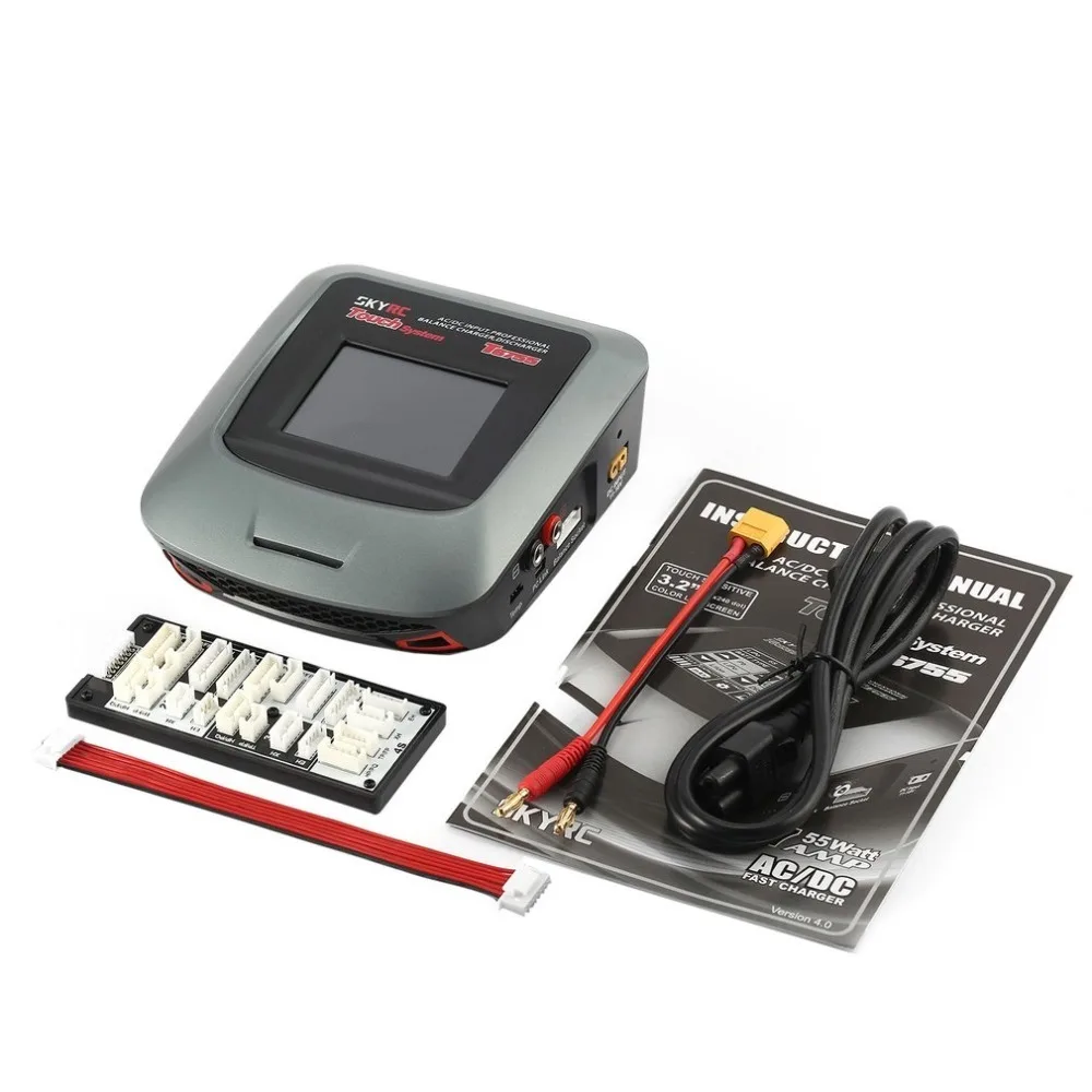 

7A 55W AC DC Lipo Nicd LiIon NiMH Battery Balance Charger Discharger with 3.2inch Touch LCD Screen for SKYRC T6755 RC Model