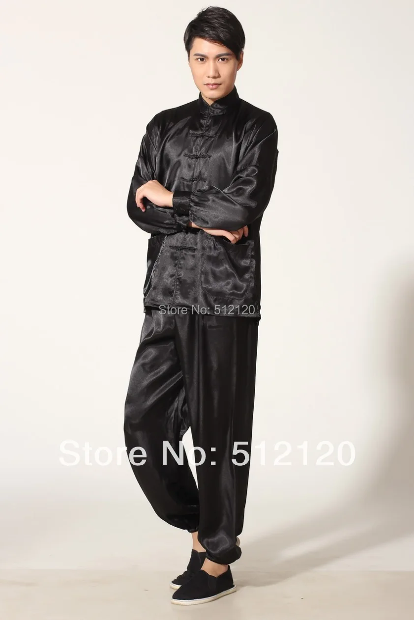 

Shanghai Story Tai chi uniform Mens kung fu suit tradition kungfu clothing for man Martial Art Jacket Pants Set Black