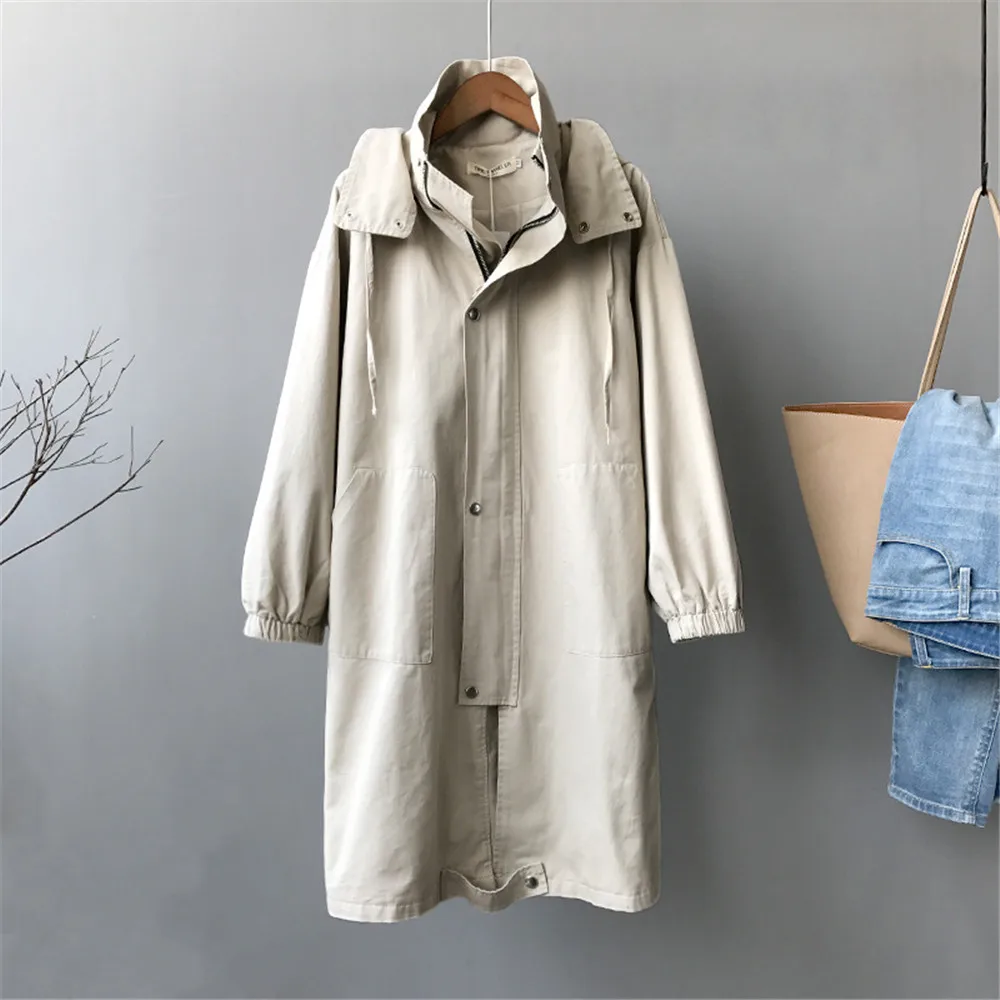 Winter Hooded Windproof coat 2018 Autumn Trench Coat Women Causal Long Sleeve With Hood Long Female Coat Casaco Feminino Coats (15)