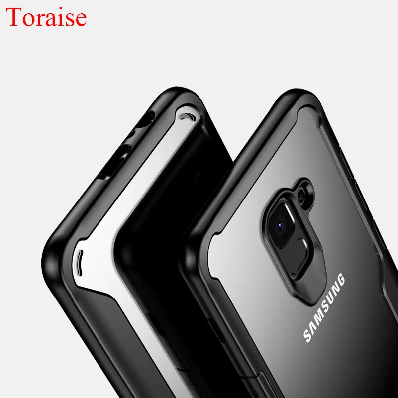 

Toraise Case for Samsung Galaxy A8 Luxury Silicone TPU Frame Acrylic Transparent Back Cover Case for Samsung Galaxy A8 2018 Plus