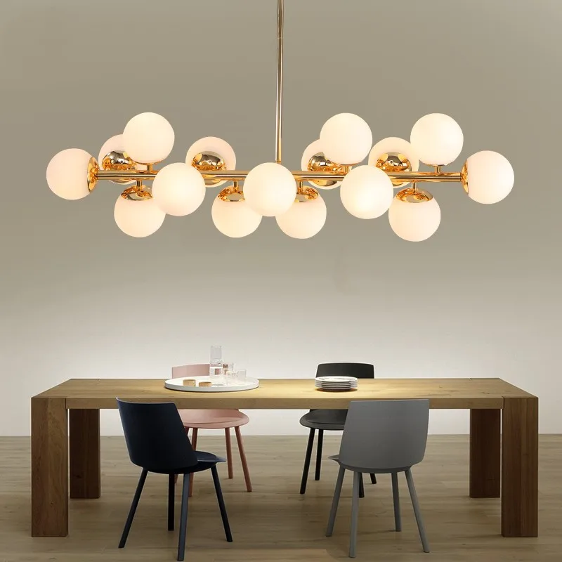 

Postmodern Gold Loft Pendant Light 16 Heads Art Creative Magic Beans Hang Light Dining Room Bar Kitchen Led Light Free Shipping